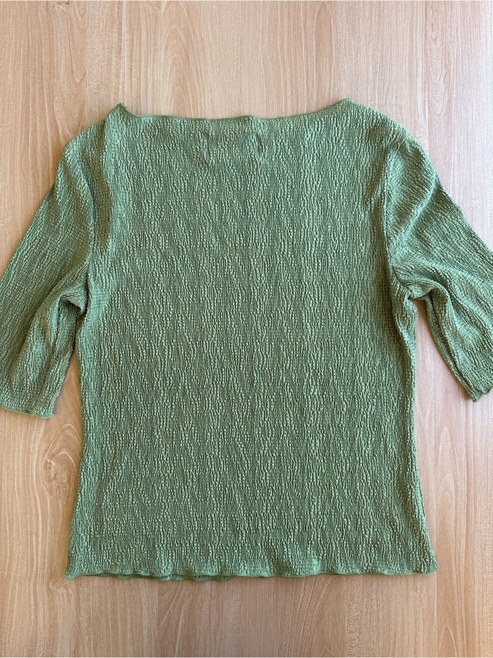 Studio Connection Green Textured Short Sleeve Top Like New